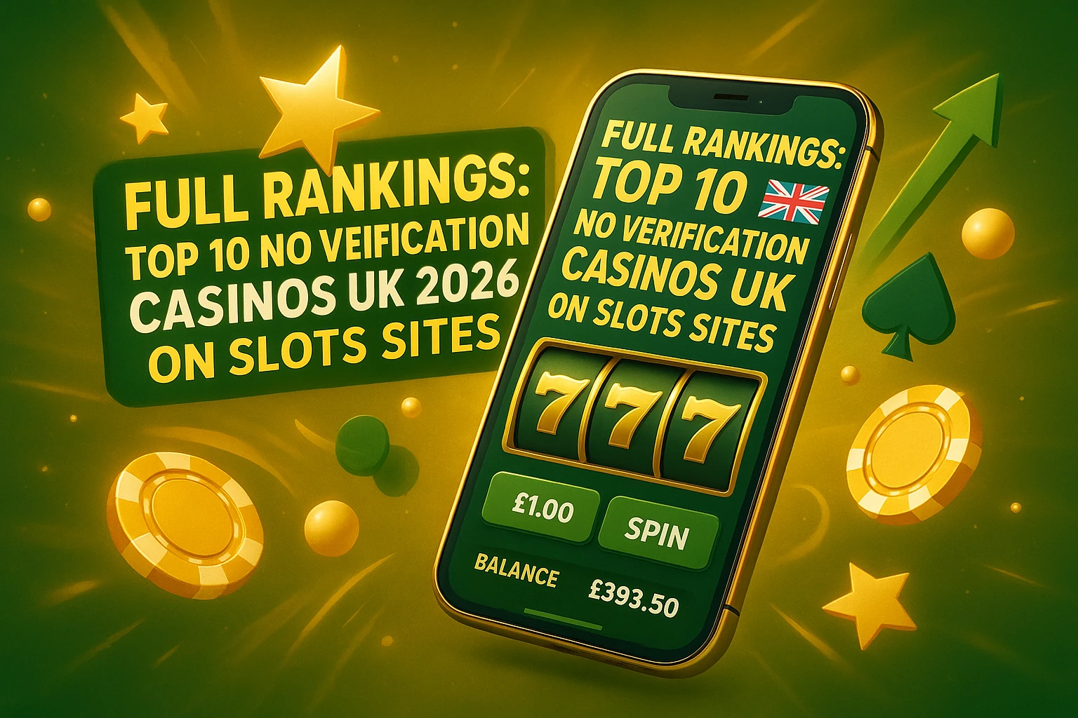Full Rankings: Top 10 No Verification Casinos UK 2026 on Slots Sites